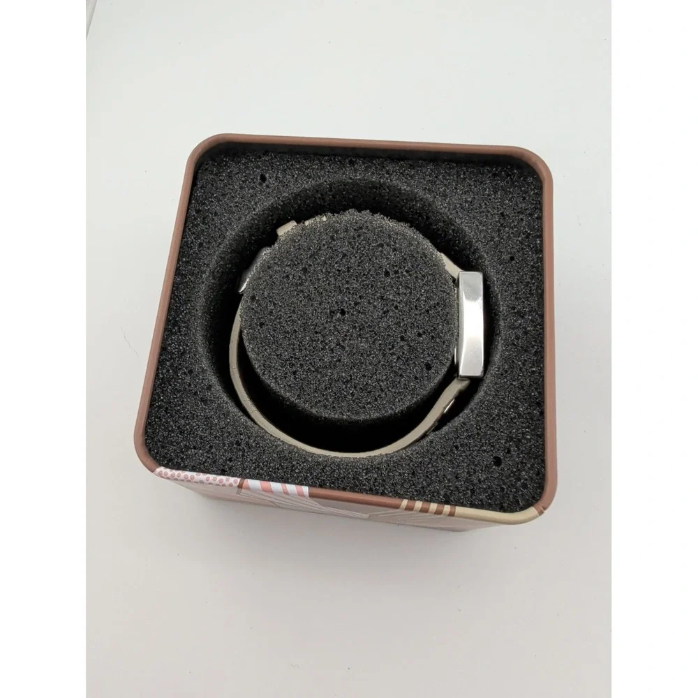Fossil Women's Watch 27mm Case White Leather Band JR-9643 w/ Box New Battery